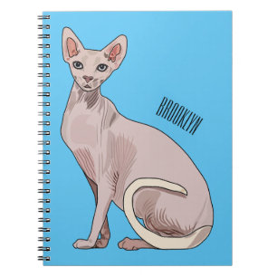 Sphynx cat cartoon illustration notizblock