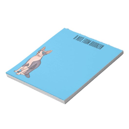 Sphynx cat cartoon illustration notizblock (Rotiert)