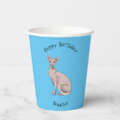 Sphynx cat cartoon illustration pappbecher (Rückseite)