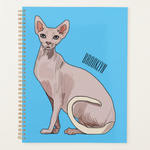 Sphynx cat cartoon illustration planer