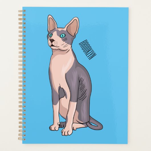 Sphynx cat cartoon illustration planer (Vorderseite)