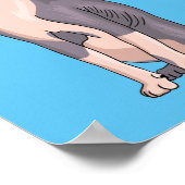 Sphynx cat cartoon illustration poster (Ecke)