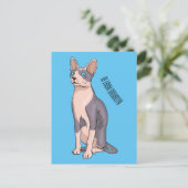 Sphynx cat cartoon illustration postkarte (Stehend Vorderseite)