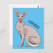 Sphynx cat cartoon illustration postkarte (Vorne/Hinten)