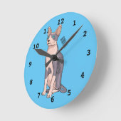 Sphynx cat cartoon illustration runde wanduhr (Winkel)