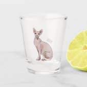 Sphynx cat cartoon illustration schnapsglas (Vorderseite)