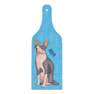 Sphynx cat cartoon illustration schneidebrett