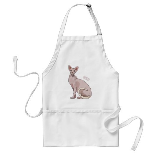 Sphynx cat cartoon illustration schürze (Vorne)