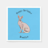 Sphynx cat cartoon illustration serviette (Vorderseite)