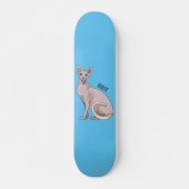 Sphynx cat cartoon illustration skateboard (Vorne)