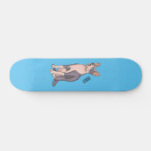 Sphynx cat cartoon illustration skateboard (Horizontal)