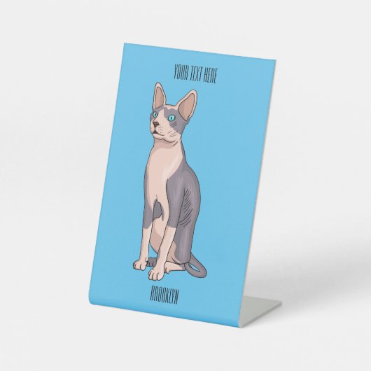 Sphynx cat cartoon illustration sockelschild (Vorderseite)