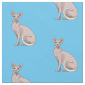 Sphynx cat cartoon illustration stoff (Nahaufnahme)