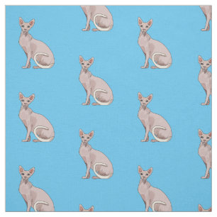 Sphynx cat cartoon illustration stoff