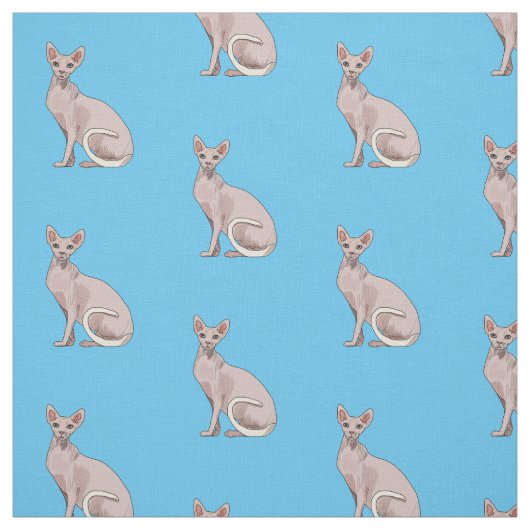 Sphynx cat cartoon illustration stoff (Muster)