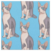 Sphynx cat cartoon illustration stoff (Nahaufnahme)