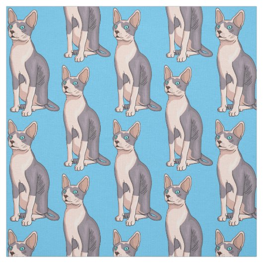 Sphynx cat cartoon illustration stoff (Muster)