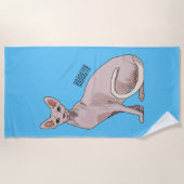 Sphynx cat cartoon illustration strandtuch (Vorderseite)