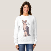 Sphynx cat cartoon illustration sweatshirt (Vorne ganz)