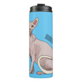 Sphynx cat cartoon illustration thermosbecher (Vorderseite)