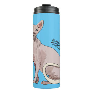 Sphynx cat cartoon illustration thermosbecher