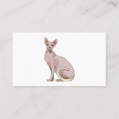 Sphynx cat cartoon illustration visitenkarte (Rückseite)