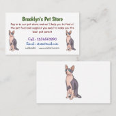 Sphynx cat cartoon illustration visitenkarte (Vorne/Hinten)