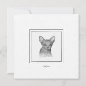 Sphynx Cat Chalk Zeichne Note Card Mitteilungskarte (Vorderseite)