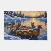Sphynx Cat Christmas Boat Holiday Fußmatte (Vorderseite)