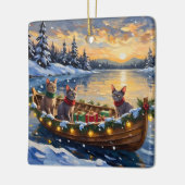 Sphynx Cat Christmas Boat Holiday Keramikornament (Links)