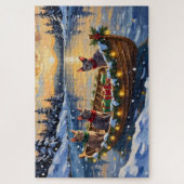 Sphynx Cat Christmas Boat Holiday Puzzle (Vertikal)