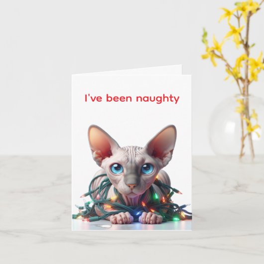 Sphynx Cat Christmas Card Karte (Gelbe Blume)