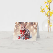 Sphynx Cat Christmas Card Karte (Gelbe Blume)