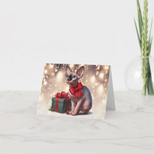 Sphynx Cat Christmas Card Karte
