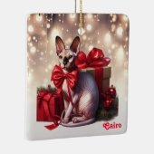 Sphynx Cat Christmas Keramikornament (Rechts)