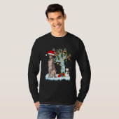 Sphynx Cat Christmas Light Santas Hat Snowman Matc T-Shirt (Vorne ganz)