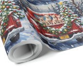 Sphynx Cat Christmas Red Truck Holiday Geschenkpapier (Rolleneckpunkt)