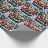 Sphynx Cat Christmas Red Truck Holiday Geschenkpapier (Ecke)