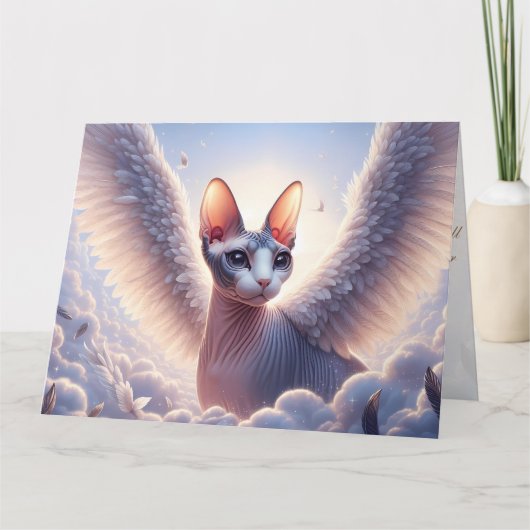 Sphynx Cat Condolences Pet Loss Sympathie Karte (Vorderseite)