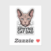 Sphynx Cat Dad Funny Vector Art Aufkleber (Blatt)