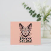 Sphynx Cat Dad Funny Vector Art Postkarte (Stehend Vorderseite)