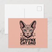 Sphynx Cat Dad Funny Vector Art Postkarte (Vorne/Hinten)