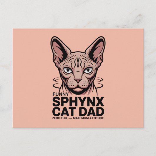 Sphynx Cat Dad Funny Vector Art Postkarte (Vorderseite)