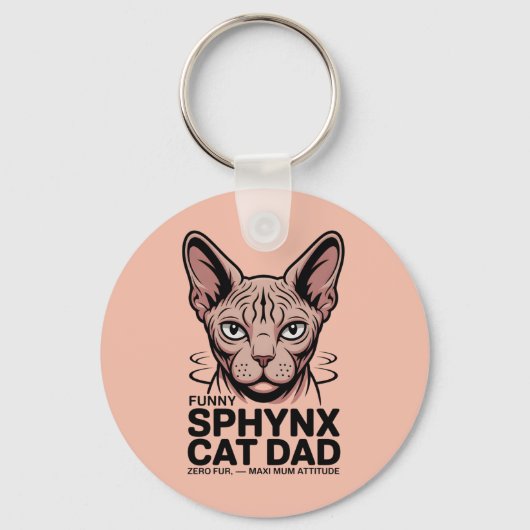 Sphynx Cat Dad Funny Vector Art Schlüsselanhänger (Vorderseite)