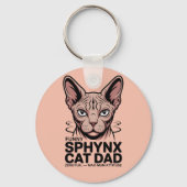 Sphynx Cat Dad Funny Vector Art Schlüsselanhänger (Rückseite)