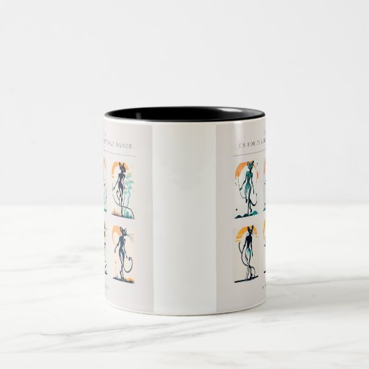 Sphynx Cat Dance Zweifarbige Tasse (Mittel)