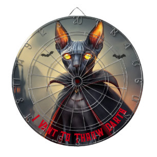 Sphynx Cat Dracula Lustiger Sprüche DartBoard Spie Dartscheibe