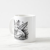 Sphynx Cat Fairy Vintage Line Art Kaffeetasse (Vorderseite Links)