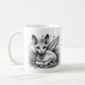 Sphynx Cat Fairy Vintage Line Art Kaffeetasse (Links)