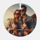 Sphynx Cat Family Pet Custom Foto Christmas Ornament Aus Glas (Rückseite)